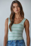 S1309N | Knit Striped Seamless Padded Tank Top