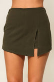 Elastic High Waisted Techno Crepe Skort 9