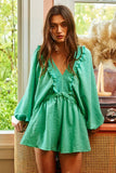 R5268 Ruffled Solid Woven Romper