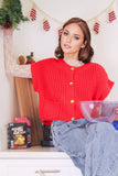 12W3382N-Oversized Button Down Knit Sweater Top