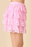 Tiered Lace Mini Skort – Festive Holiday Party