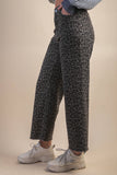 NP70730-Leopard Printed Marine Straight Pants