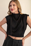 High Neck Back Zipper Top