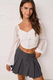 Romantic Sheer Sleeve Top With Sweetheart Neckline
