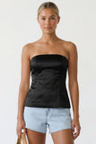 Tailored Long Satin Tube Top