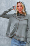 HOODIE LONG SLEEVE THUMBHOLE FRENCH TERRY TOP