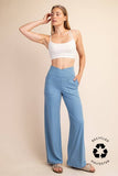 P476337 V WAIST WIDE RECYCLED BUTTER PANT