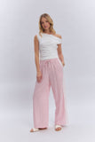 CASUAL PANTS WITH DELICATE RIBBON TRIM