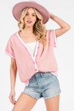 GINGHAM KNIT BUTTON UP CARDIGAN