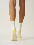 Mini Bow Petal Grip Sock [Butter], Pilates Socks