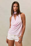 COWL NECK TOP WITH ATTACHED SCARF