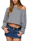 Essential basic long sleeve one shoulder tee Solid top