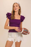 Spring Ruffle Tiered Sweater Top