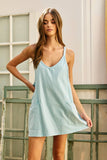 ID4288 Washed Sporty Mini Dress W Built in Romper Lining