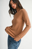 8414IN Thermal Knit Lettuce Edge Long Sleeve Top