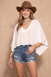 Bat Wing V-neck Top