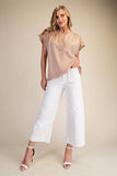 Colette Cropped Wide-Leg Scallop Pocket Detail Pants