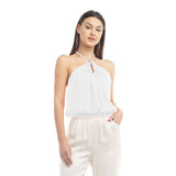 Braided Halter Satin Top