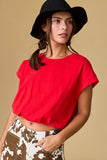 PT17889 Emma Loose Fit Bubble Hem Top