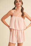 IST5868 STRIPED POPLIN CAMI  AND SHORTS SET