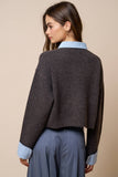 Stripe Trim Button Down Sweater Cardigan
