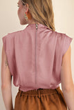 High Neck Back Zipper Top