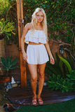T2540 Solid Tiered Tube Crop Top