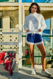 IP5839 Casual Lace-Trim Contrast Shorts