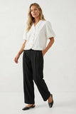 Ruffle Detail Bubble Sleeve Top