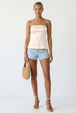 Tailored Long Satin Tube Top