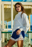 IP5839 Casual Lace-Trim Contrast Shorts