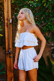 T2540 Solid Tiered Tube Crop Top