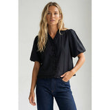 Ruffle Detail Bubble Sleeve Top