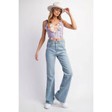 3D FLOWER EMBROIDERY TANK TOP