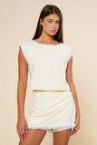Sleeveless Crop Top & Skort Set W/Contrast Trim