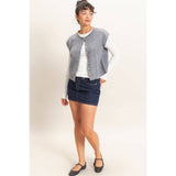 Rolled Edge Button Front Sweater Vest