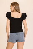 Spring Ruffle Tiered Sweater Top