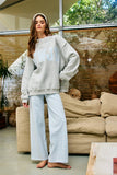 IT2594E-WWJD2 Stripe Embroidered "WWJD" Mock Neck Sweatshirt