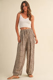 IP1494-A LEOPARD GAUZE RELAXED FIT BALLOON PANTS