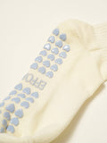 Bow Ruffle Grip Sock [Dusty Blue], Pilates Socks