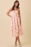 Bustier Corset Midi Floral Printed Dress