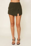 Elastic High Waisted Techno Crepe Skort 9