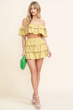 CS10055Y - RUFFLE MINI SKIRT