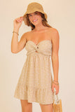 Floral Twist Bandeau Mini Dress