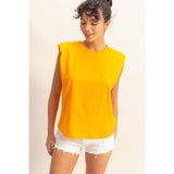Shoulder Pad Sleeveless Top