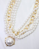 Sun Valley Pearl Layered Necklace Gold