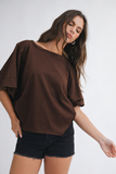 8550HN Boxy Dolman Short Sleeve Top