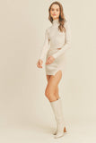 IST5189 MINI RIB KNIT SKIRT WITH SIDE SLIT AND MOCK TOP