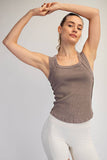 MINERAL WASHED COTTON RIB SLEEVELESS TANK