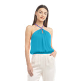 Braided Halter Satin Top